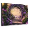 Poort - Paars - Bloemen Textielframe zwart klein -3d