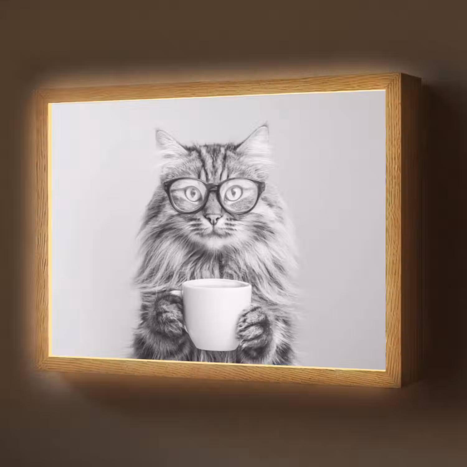 Lightbox - Wandlamp - Kat - Bril - Mok - Pluizig