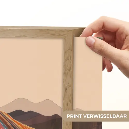 Zon - Kleurrijk landschap - Bergen Light Box met batterij (Wandlamp) middel -USP_websiteprintNL