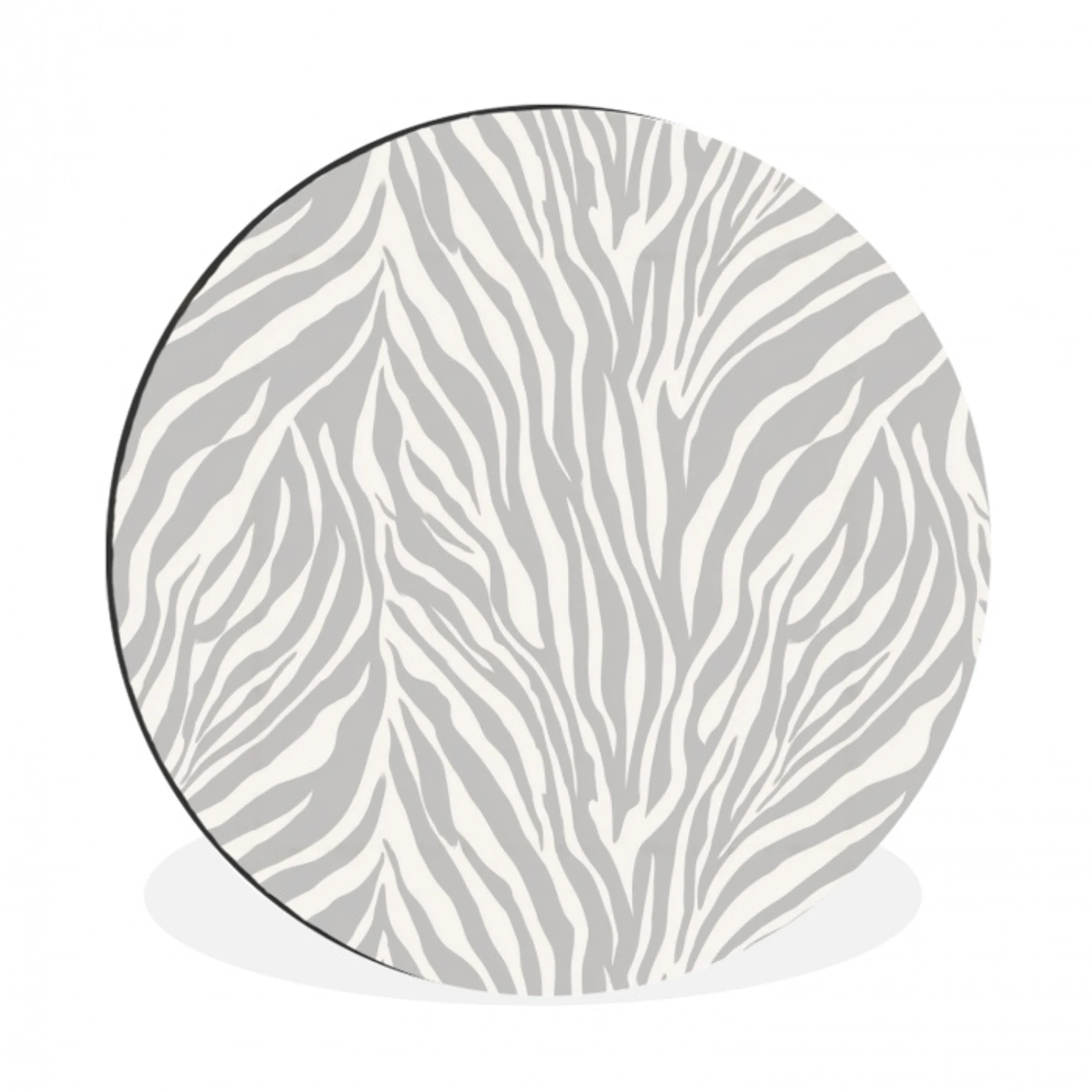 Zebra - Motief - Grijs Wandcirkel aluminium klein 190 -3d
