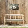 Reiger - Planten - Wolken - Wit Tuinposter op houten frame 2 cm dik klein -sfeer4