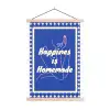 Lijntekening - Vrouw - Quote - Blauw textielposter latten blank klein -3d