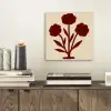 Bloemen - Bladeren - Rood - Minimalistisch aluminium wit klein -sfeer1