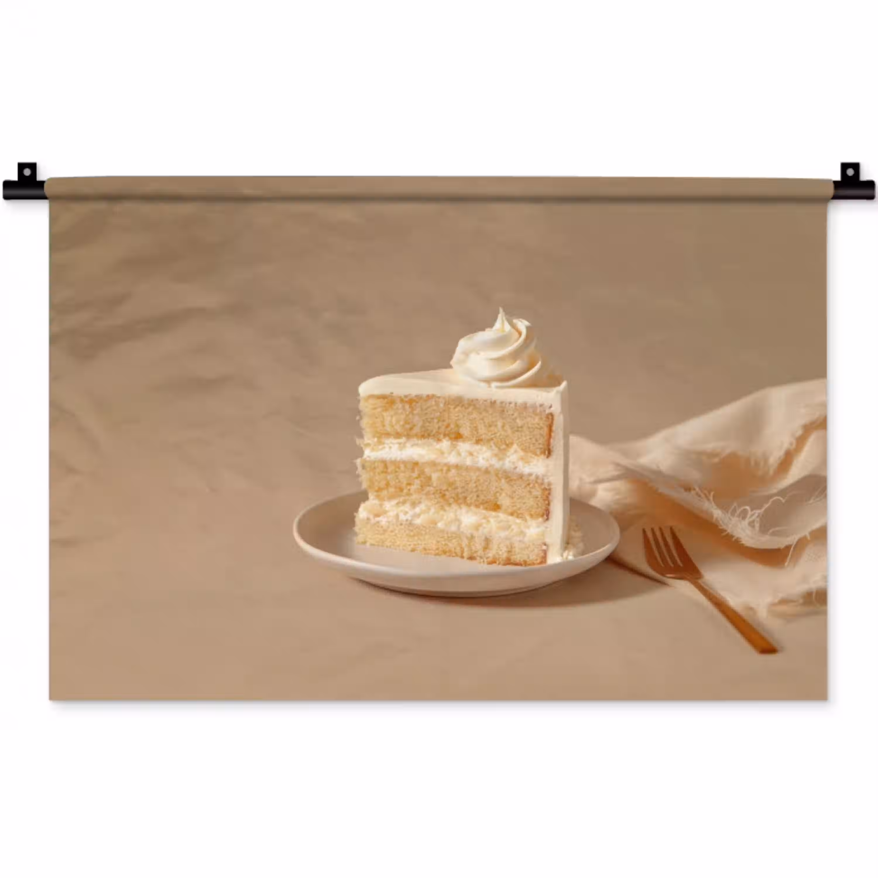 Vanilletaart - Cake - Romig Wandkleed katoen klein -zz3d