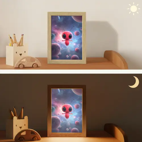 Buitenaards wezen - Rood - Planeten Light Box met kabel klein -sfeer3_kind
