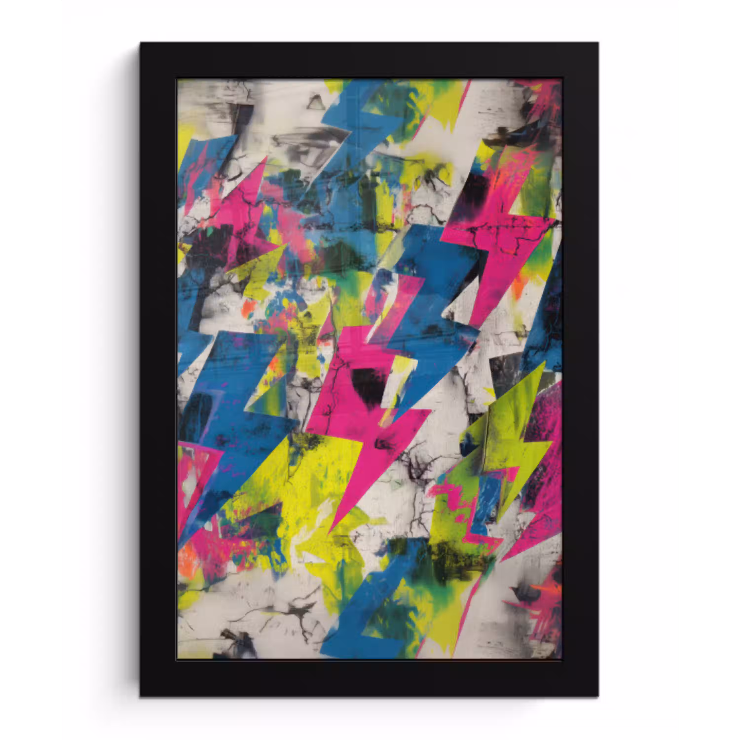 Bliksemschichten - Patroon - Marmer - Kleuren fotolijst zwart zonder passe partout klein -3d