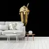 Milkshake - Goud - Drinken - Zwart fotobehang vinyl groot -woonkamer