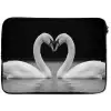 Zwanen - Hart - Zwart - Wit laptophoes neopreen klein -zkaufland3dotto