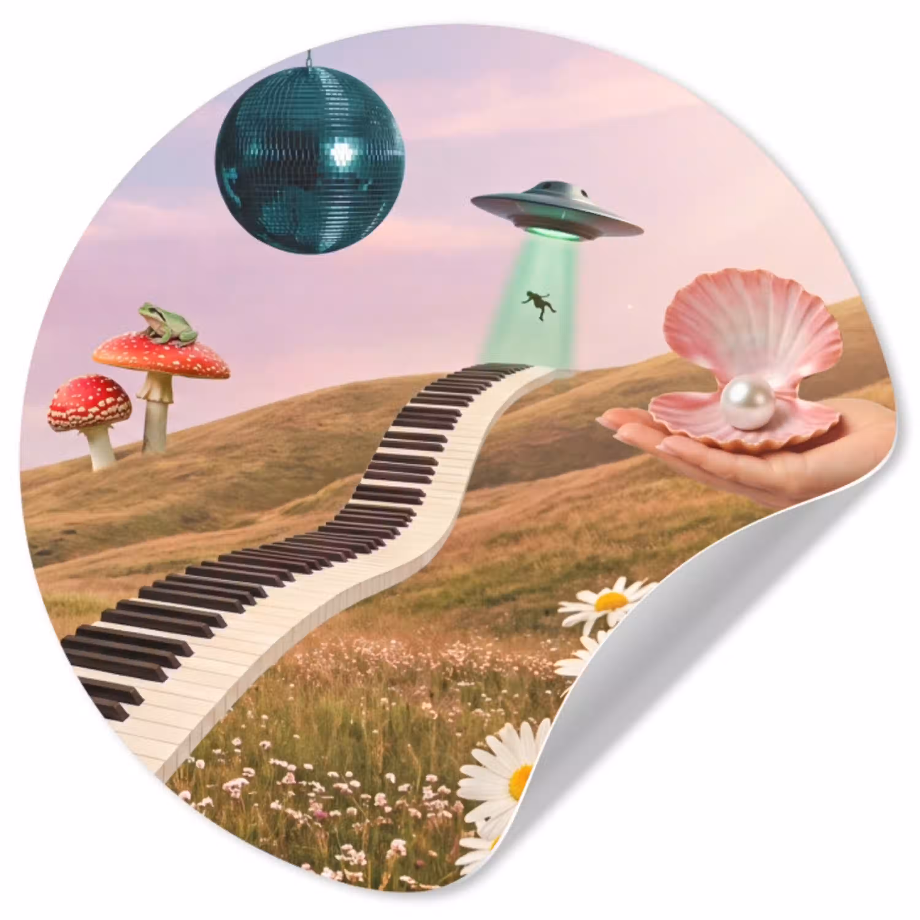 Vis - Natuur - Abstract Wandcirkel behangsticker klein -3d