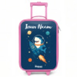 Dier - Ruimte - Planeet - Raket Kinderkoffer - Roze klein -3d