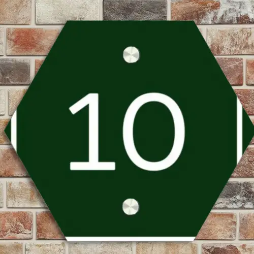 Groen - Kader - Regulier Naambord Hexagon klein -sfeer2