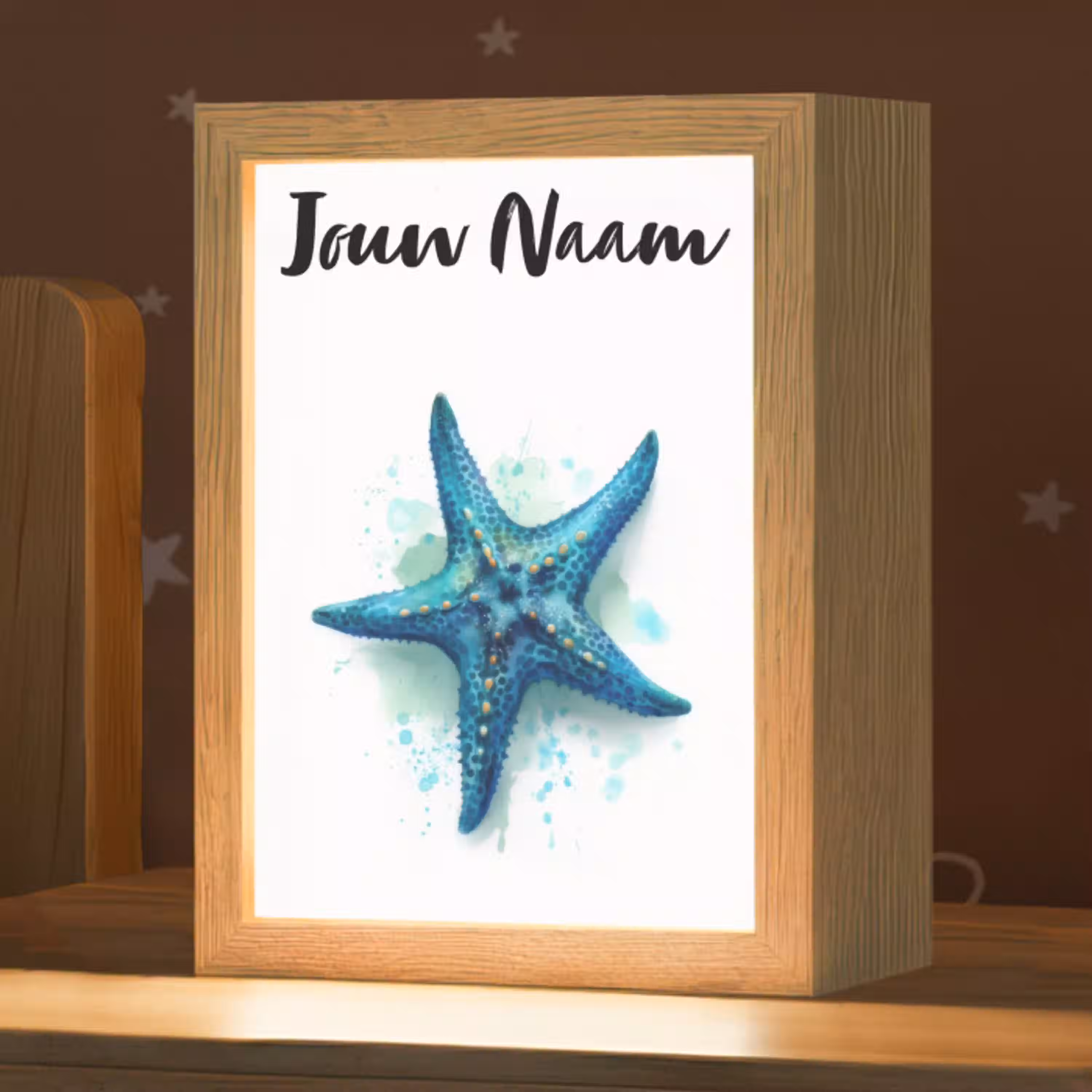 Zeester - Blauw - Spetters Light Box met kabel (Kinderlampje) klein -zzz_3d_website