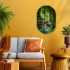Jungle - Stenen - Water - Natuur - Planten Wandcirkel Ovaal Forex klein -sfeer4