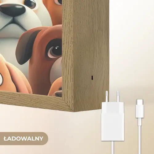 Hond - Dieren - Patronen - Bruin - Meiden - Jongens Light Box met batterij (Wandlamp kind) middel -USP_websiteoplaadbaarNL