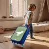 Groen met T-rex dino Kinderkoffer - Blauw klein -sfeer1