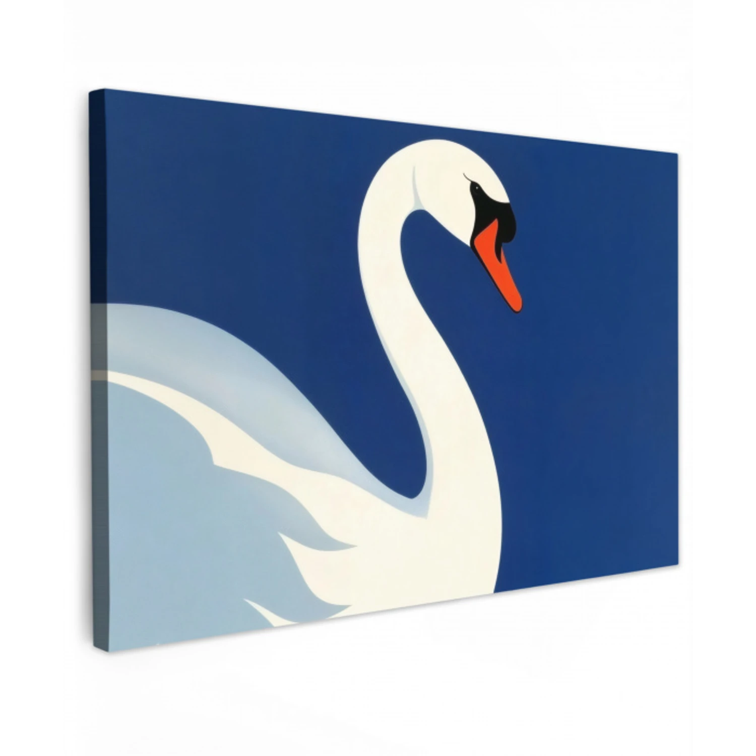 Zwaan - Wit - Snavel - Illustratie Tuinposter op houten frame 2 cm dik klein -3d