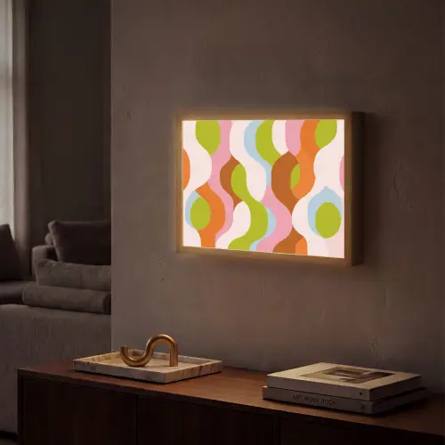 Abstract - Vormen - Roze Light Box met batterij (Wandlamp) middel -sfeer1