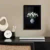 Wit - Bloemen - Tulpen - Vaas fotolijst zwart zonder passe partout klein -sfeer1
