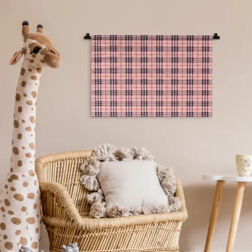 Plaid - Patroon - Schotse - Roze Wandkleed katoen klein 269 -wsfeer5_kind