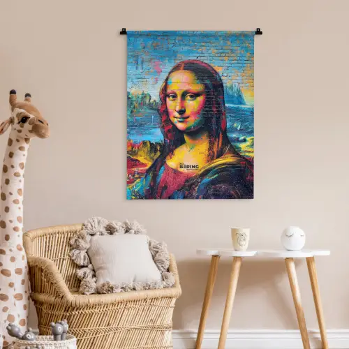 Kleurrijke Mona Lisa in graffiti stijl Wandkleed katoen klein -wsfeer5_kind