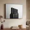 Wijnflessen - Zwart - Minimalistisch Textielframe zwart klein -sfeer3