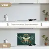 Sierlijk - Vlinder - Groen - Bladeren keuken achterwand spatscherm klein -voor_na_NL