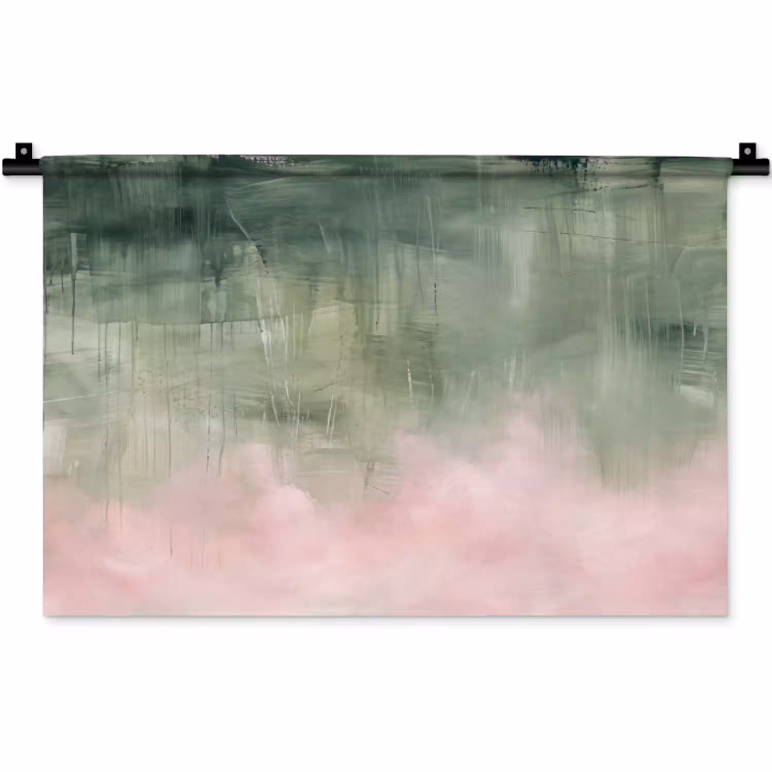 Kunst - Abstract - Modern - Groen - Roze Wandkleed katoen klein -zz3d