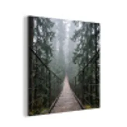 Brug - Bos - Mist - Natuur aluminium wit klein -3d