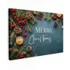 Merry Christmas - Blauw - Kerst - Winter Tuinposter op houten frame 2 cm dik klein -3d
