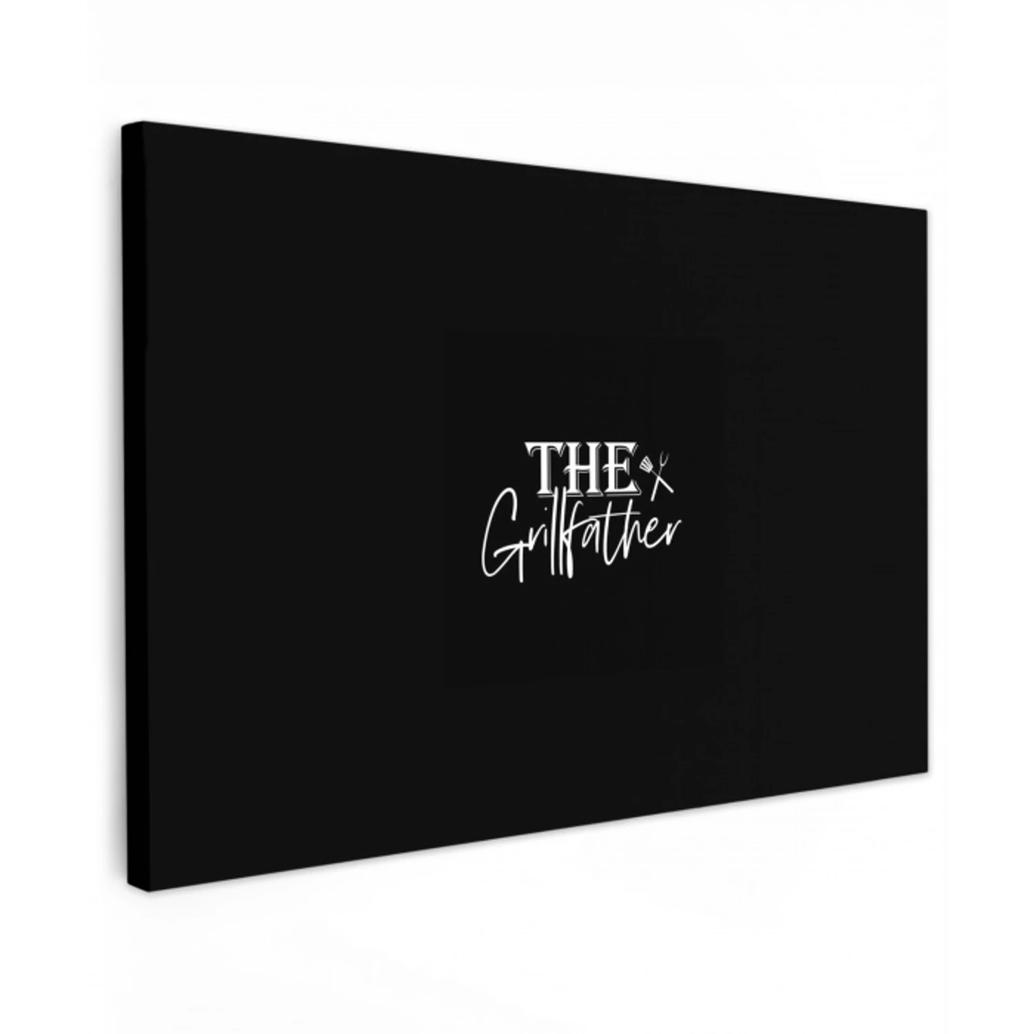 Barbecue - BBQ - Grill - Koken - The Grillfather - Tekst - Spreuken canvas 2cm klein -z3d