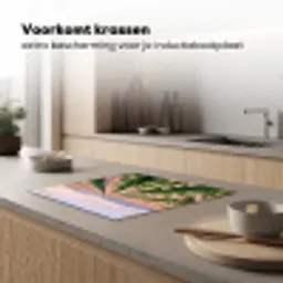 Tulpen - Landschap - Roze Inductie beschermer vinyl 3mm middel -sfeer1