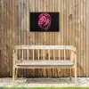 Leeuw - Zwart - Roze - Neon Tuinposter op houten frame 2 cm dik klein -sfeer4