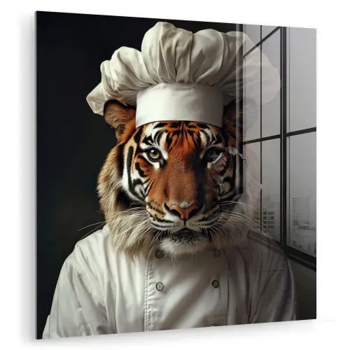 Tijger - Kokskleding - Bruin plexiglas 5mm klein -zzzproduct_nieuw