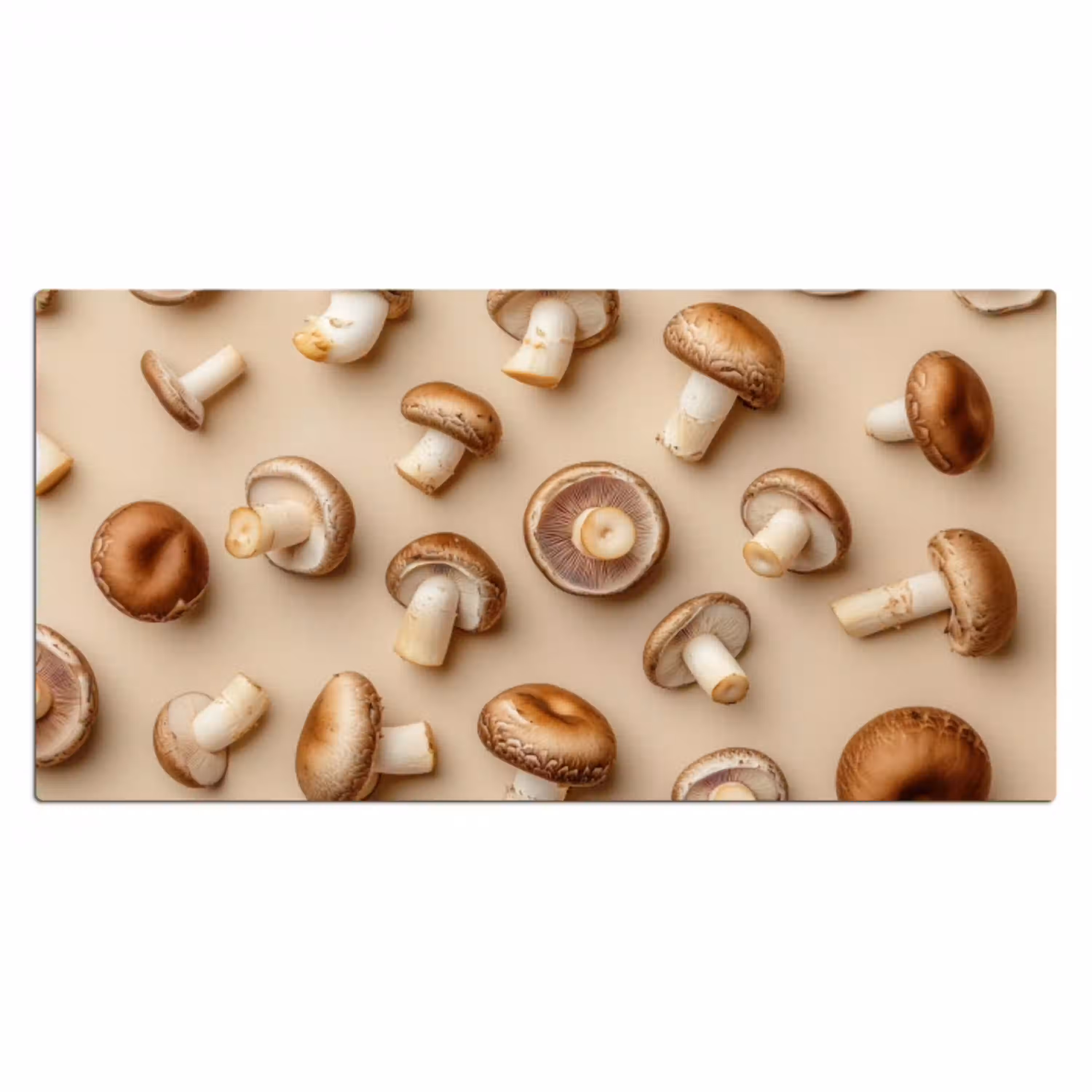 Kastanje Champignons - Beige Muismat XXL klein -3d_leeg