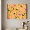 Bloemen - Geschilderd - Geel Textielframe - compleet frame klein -sfeer2
