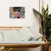 Kauwgom - Vrouw - Penseelstreken - Modern tuinposter los doek klein -sfeer7
