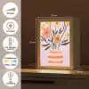 Vaas - Gestreept - Bloemen - Oranje Light Box met kabel (Tafellamp) klein -USP_NL