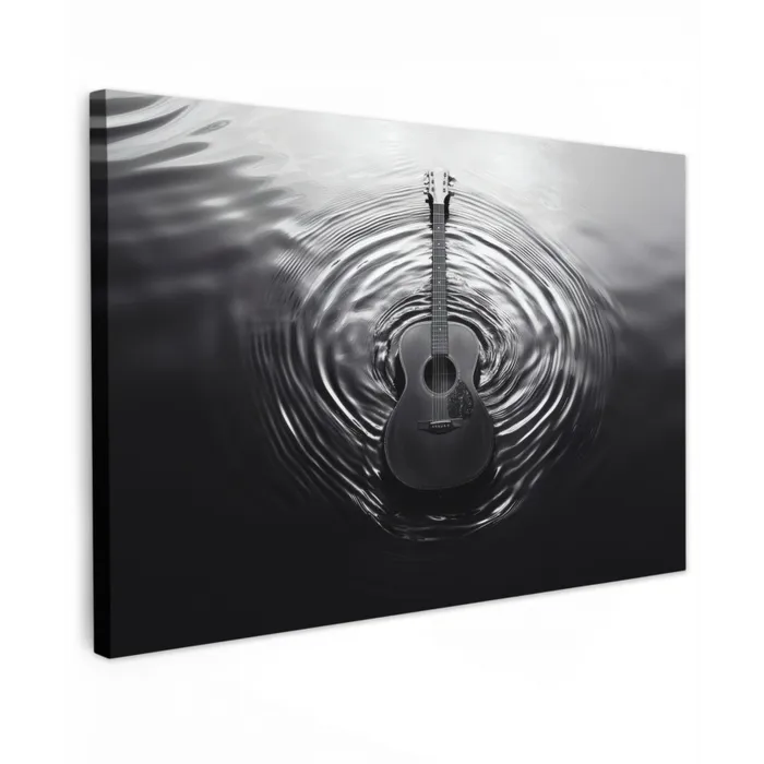 Gitaar - Hout - Water canvas 2cm klein -z3d