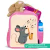 Muis - Saxofoon - Muzieknoten Kinderrugzak - Roze middel -inhoud_NL