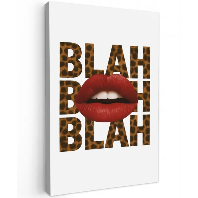 Lip - Rood - Quote Tuinposter op houten frame 2 cm dik middel -3d
