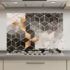 Abstract - Kubus - Goud - Patronen - Zwart - Wit keuken achterwand spatscherm klein -3d_website