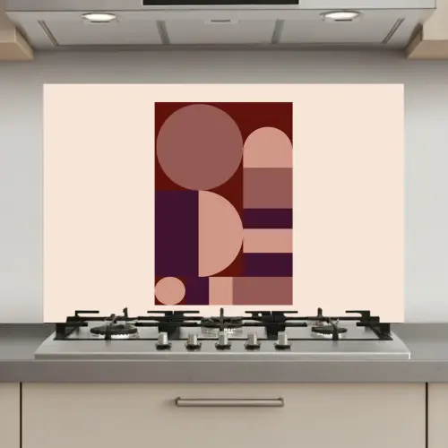 Geometrisch - Cirkels - Rood keuken achterwand spatscherm klein -3d_website