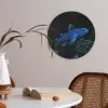 Vis - Stippen - Koraal - Blauw Akoestische PET Vilt - Rond klein -sfeer3