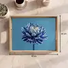 Bloem - Blauw - Bloemblaadjes - Streepjes Dienblad Rechthoek middel -USP_Formaat