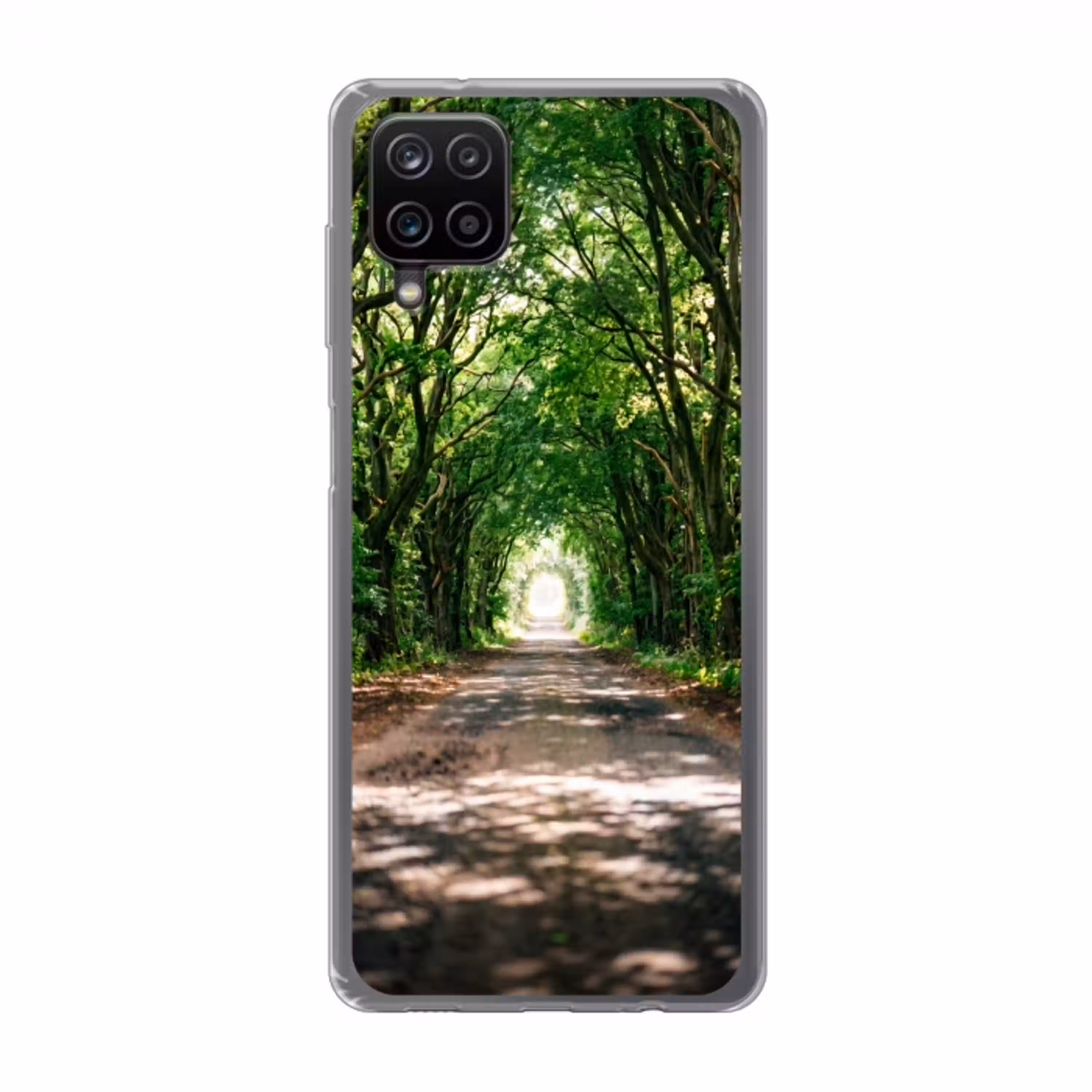 Weg - Bomen - Natuur - Groen Telefoonhoesje Samsung Galaxy A12 klein -3d