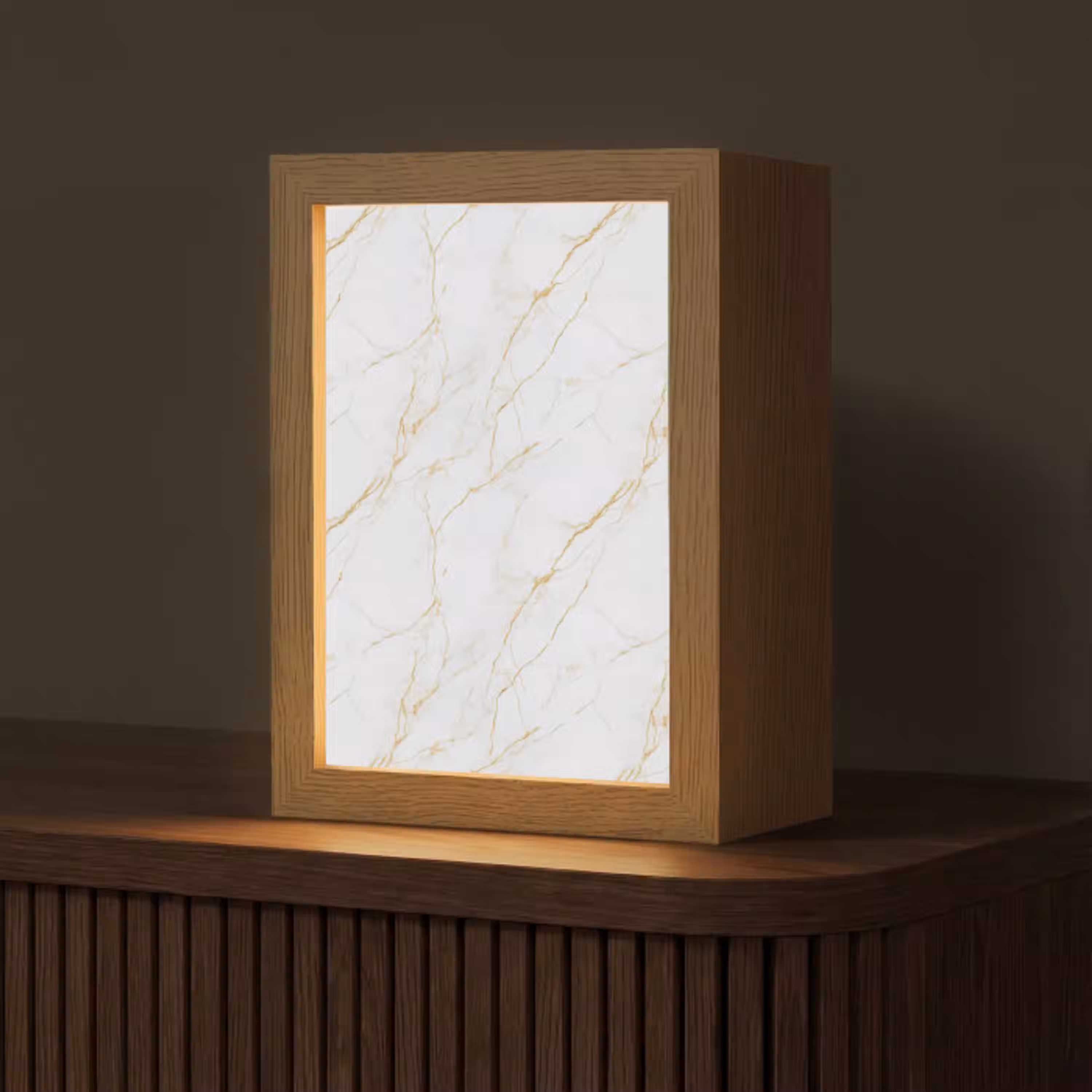 Wit - Marmer - Goud - Luxueus Light Box met kabel (Tafellamp) klein 925 -z3d_website