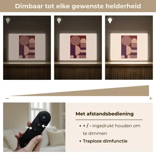 Geometrisch - Cirkels - Rood Light Box met batterij (Wandlamp) middel -USP_dimbaarNL