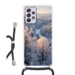 Bos - Bergen - Goud - Winter - Warm Hoesje Samsung Galaxy A52 5G met koord klein -3d