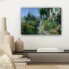 Kat - Vrouw - Bloemen - Huis canvas 2cm klein -sfeer6