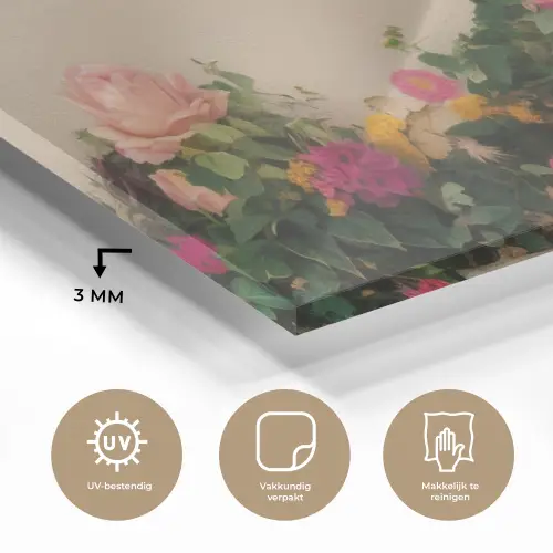 Rozen - Muur - Vintage plexiglas 5mm klein -sfeer2